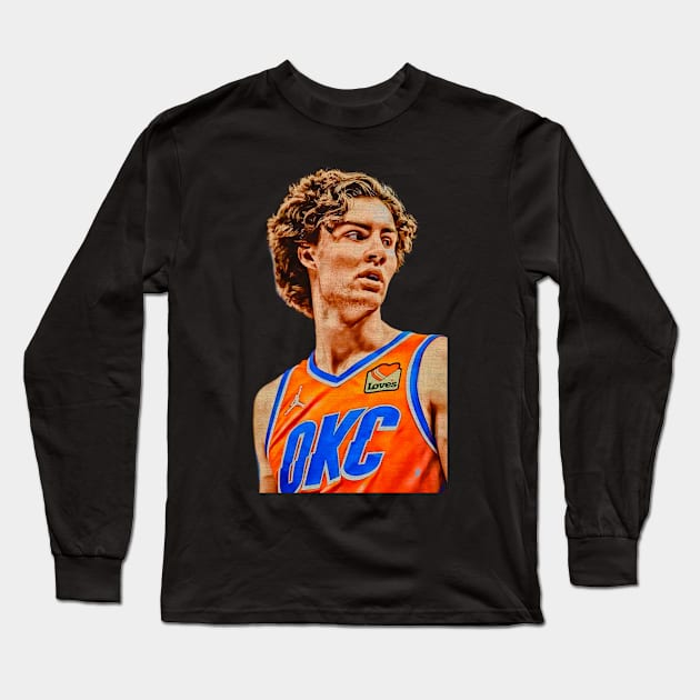 Josh Giddey Basketball 2 Long Sleeve T-Shirt by Playful Creatives